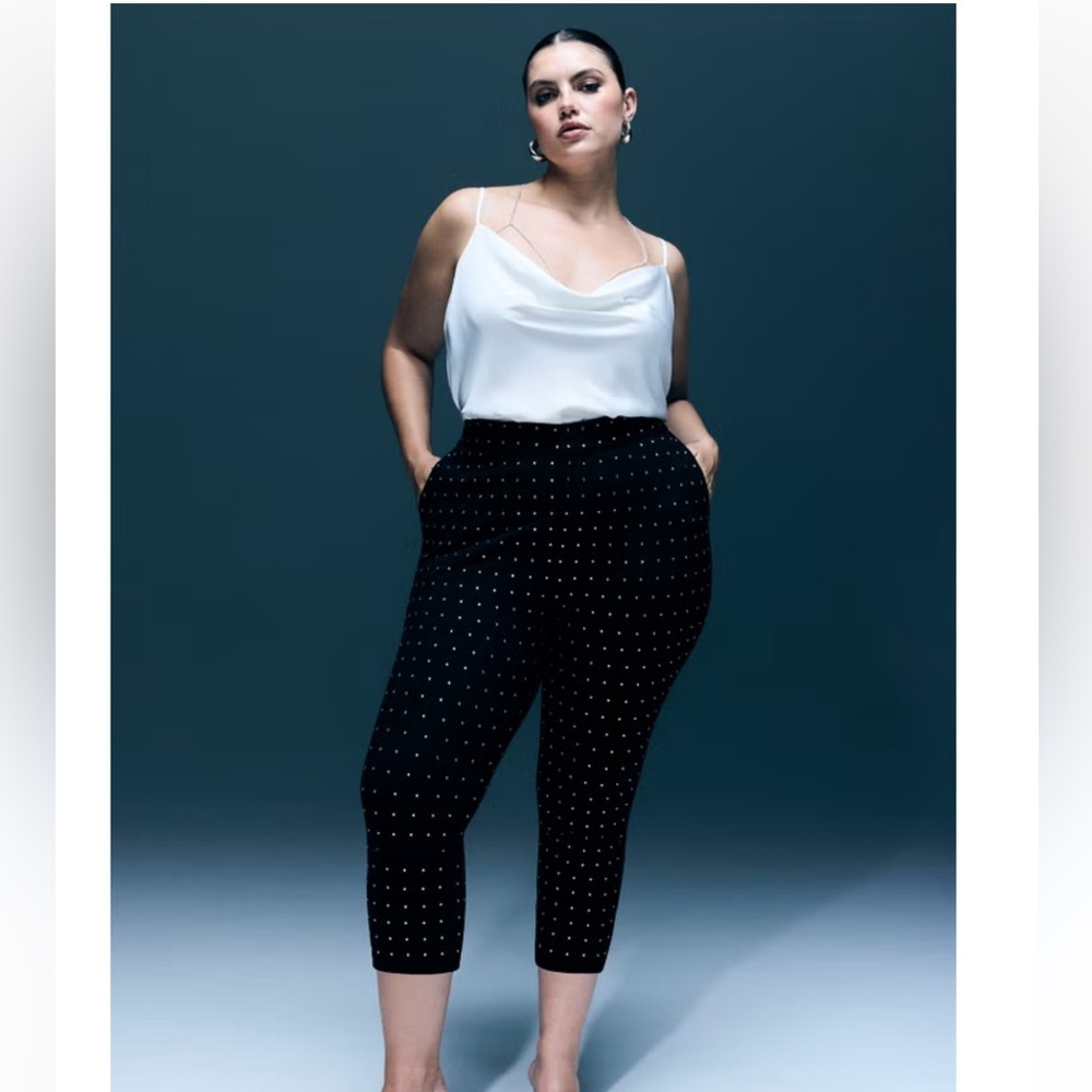 NWT Eloquii Sequin Black Capris - size 14